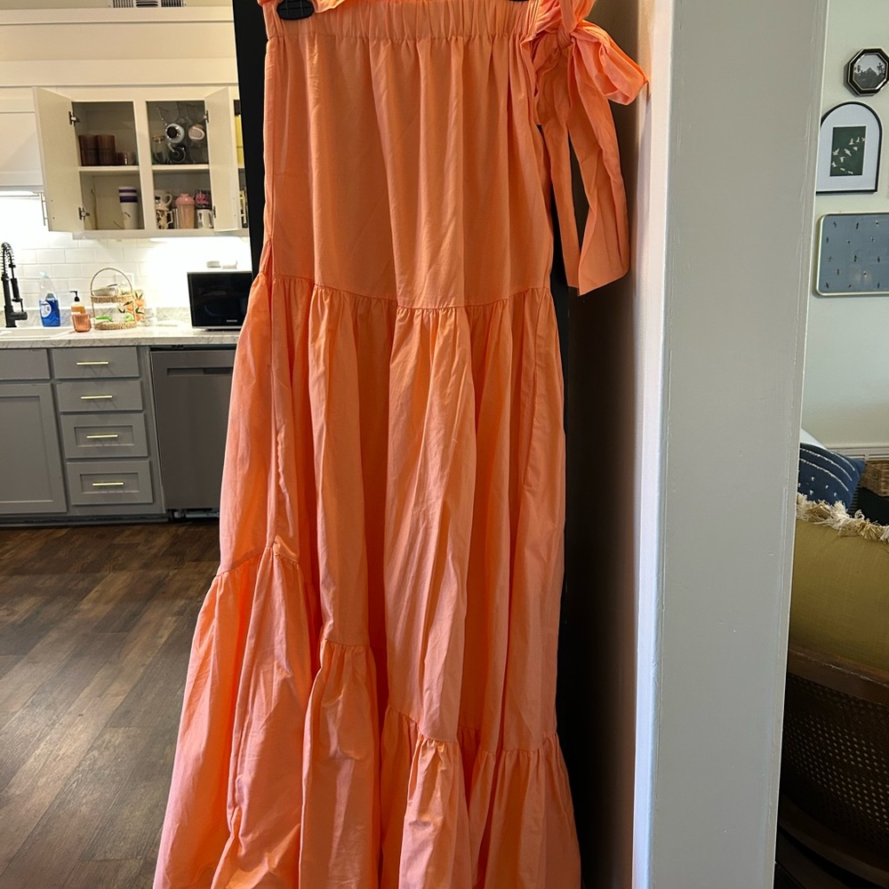 Orange Tiered Maxi Dress